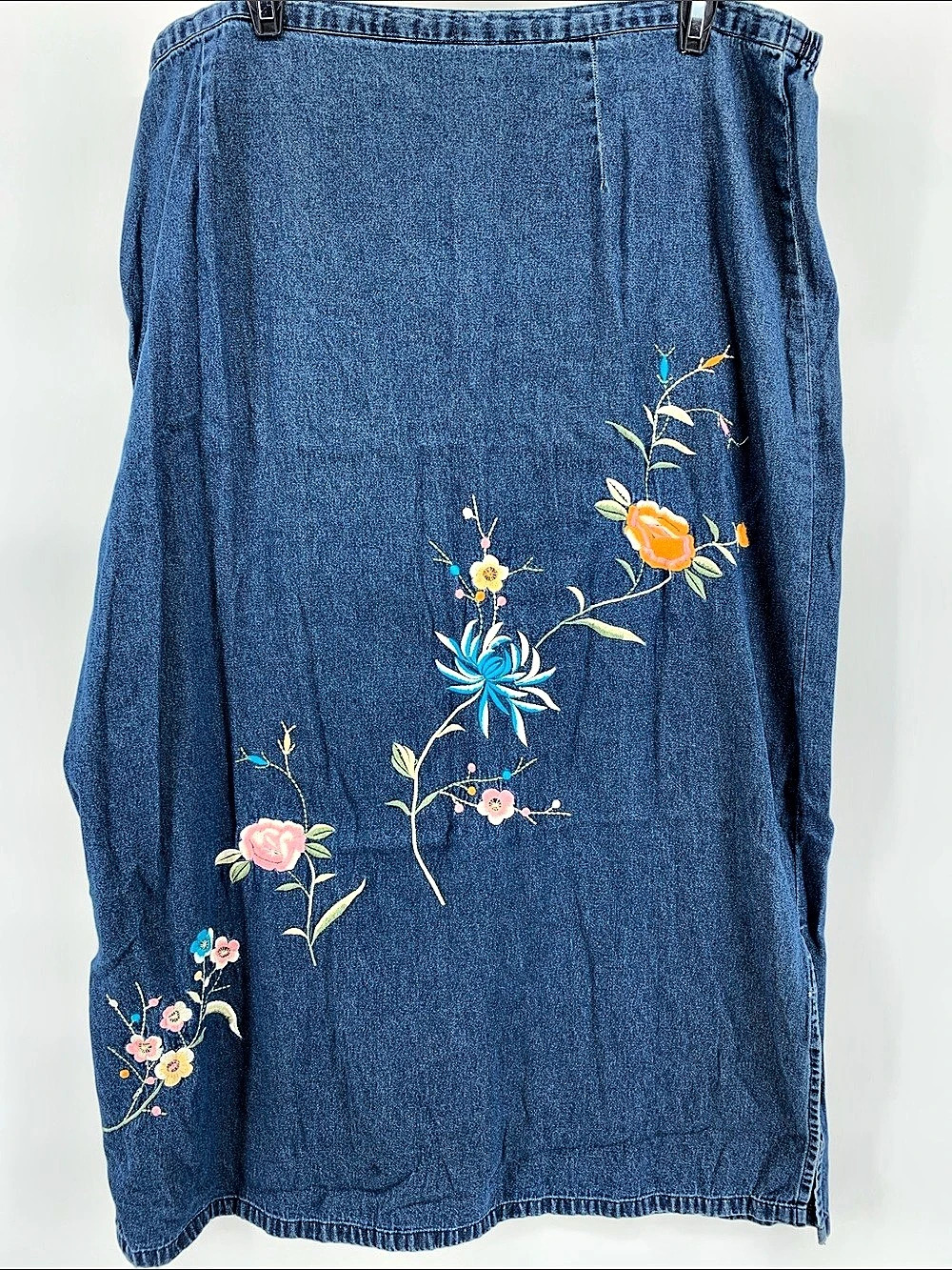 Blue Floral Midi Skirt